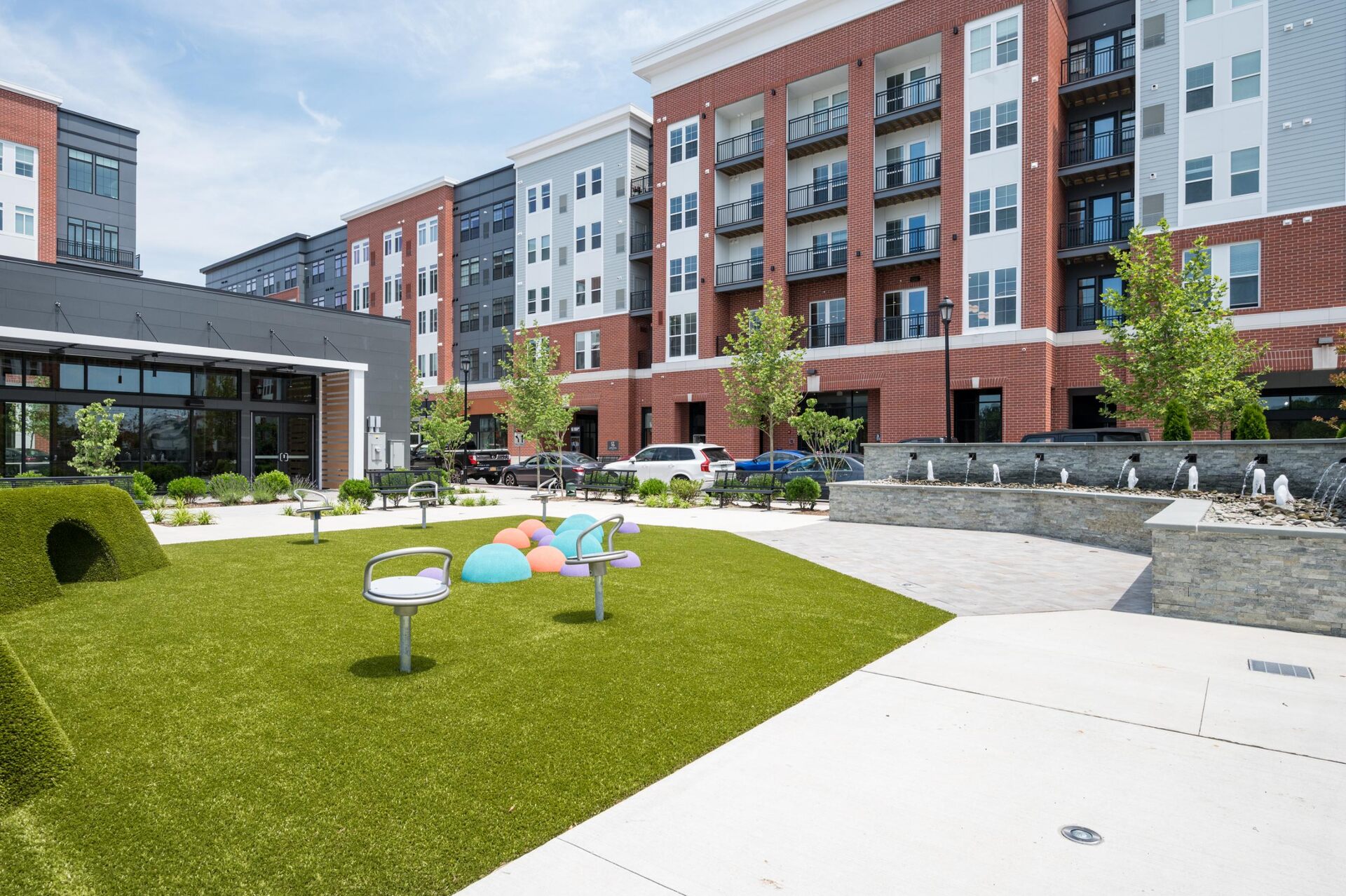 Another angle of the turf dog park.