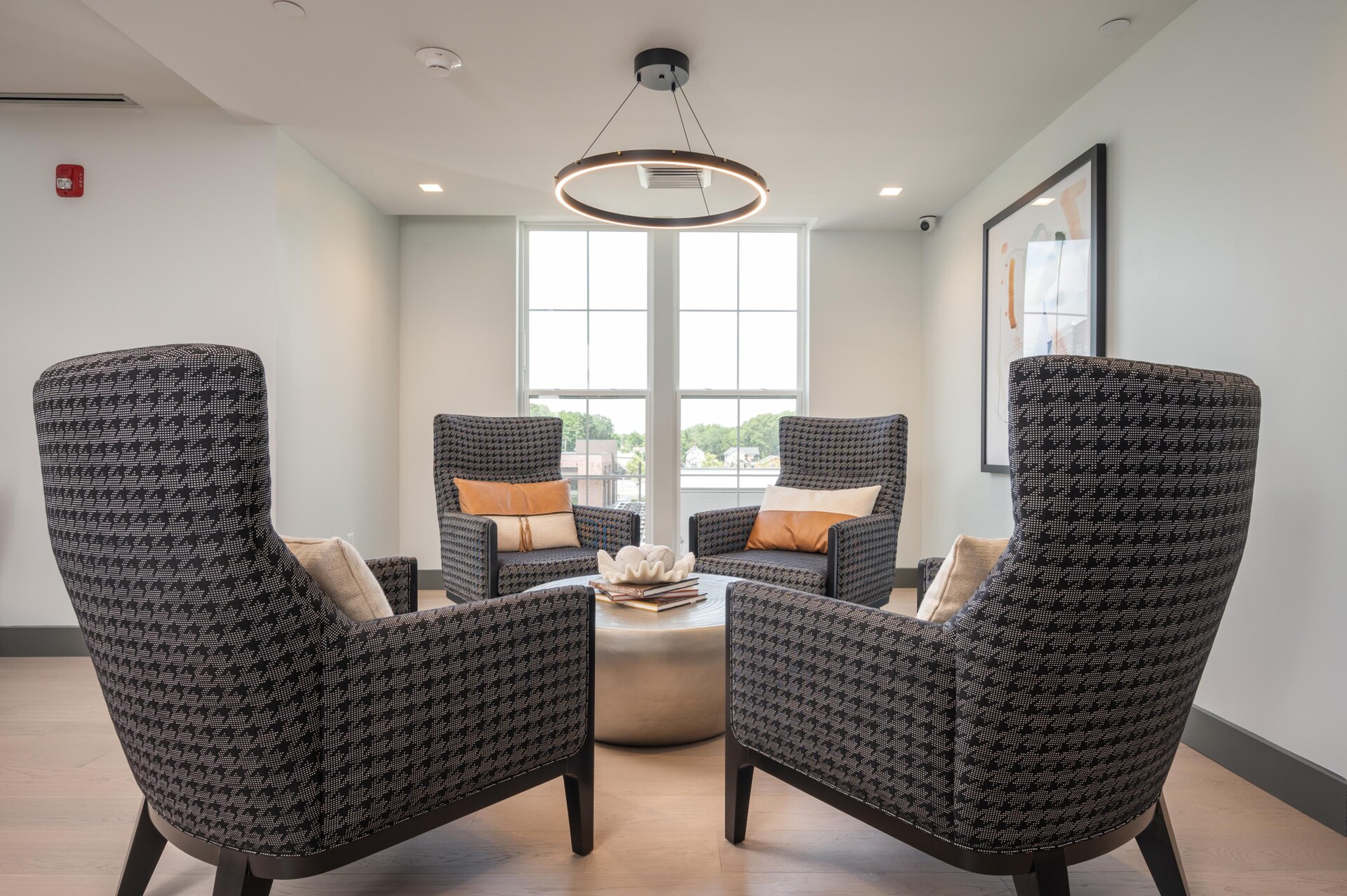 Cozy corner seating area.