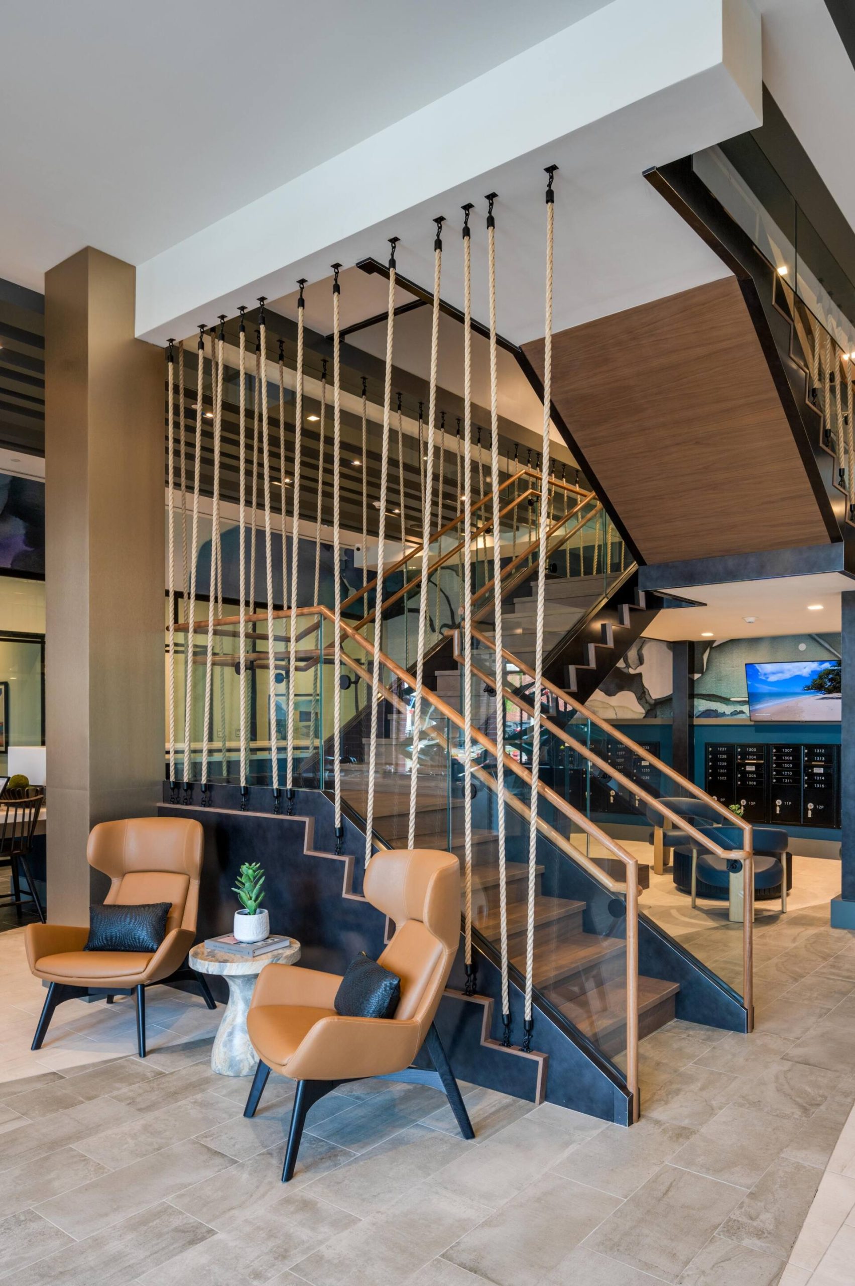Stairway within the building.